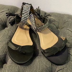 NWOT - studded ankle strap flat sandals